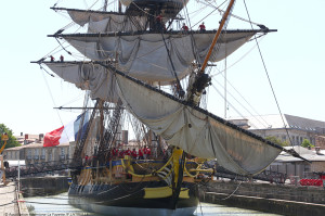 The life-size replica of the Hermione (Courtesy Friends
          of the Hermione-Lafayette)