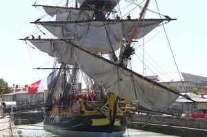 The life-size replica of the Hermione (Courtesy Friends
          of the Hermione-Lafayette)